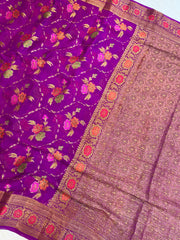 Pure Chiffon Khaddi Banarasi Saree - The Handlooms