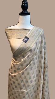 Pure Butter Crepe Banarasi Saree - The Handlooms