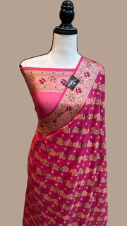 Pure Chiffon Khaddi Banarasi Saree - The Handlooms