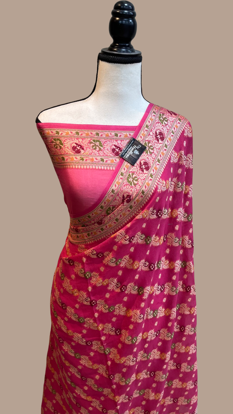 Pure Chiffon Khaddi Banarasi Saree - The Handlooms
