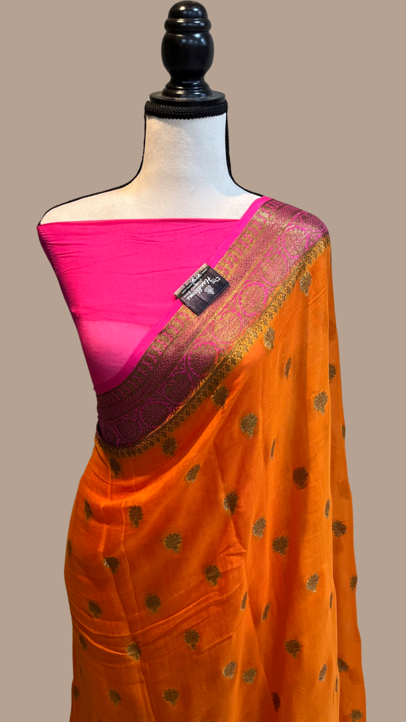 Pure Chiffon Khaddi Banarasi Saree - The Handlooms