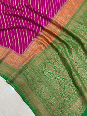 Khaddi Georgette Banarasi Saree -  Antique zari - The Handlooms