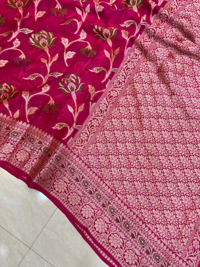Pure Chiffon Khaddi Banarasi Saree - The Handlooms