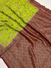 Khaddi Georgette Banarasi Saree -  Antique zari - The Handlooms