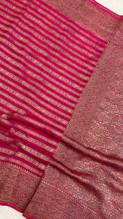 Khaddi Georgette Banarasi Saree -  Antique zari - The Handlooms