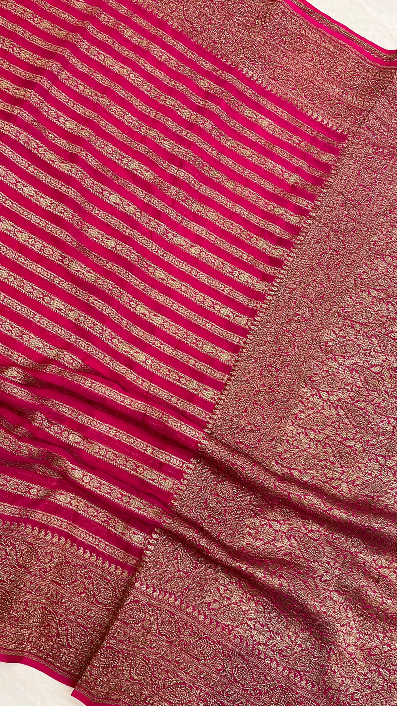 Khaddi Georgette Banarasi Saree -  Antique zari - The Handlooms