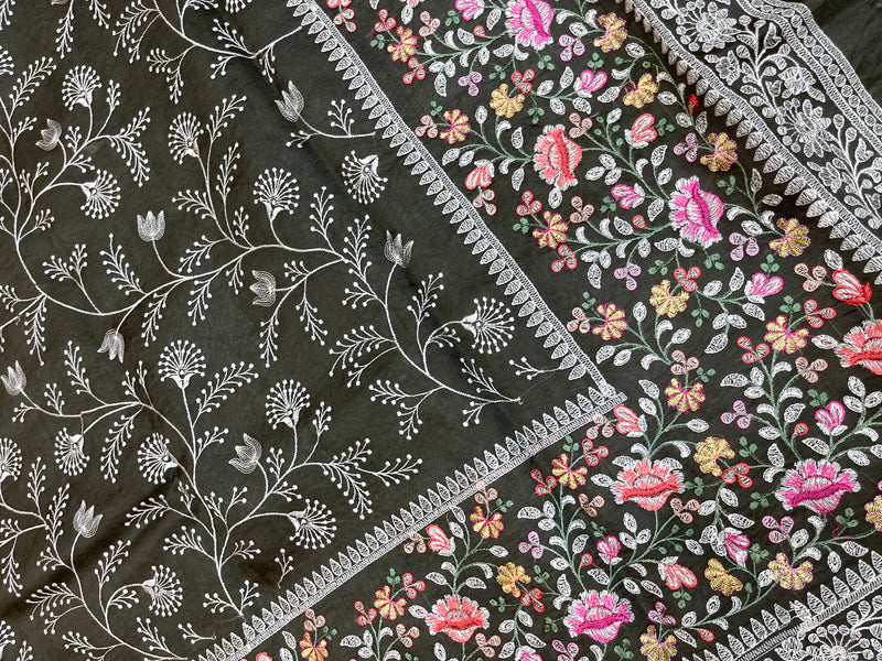 Pure Organza Chikankari Handloom Banarasi Saree - The Handlooms