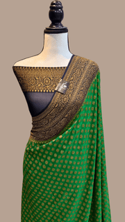 Khaddi Georgette Banarasi Saree -  Antique zari - The Handlooms