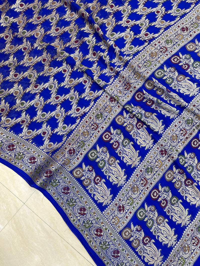 Pure Chiffon Khaddi Banarasi Saree - The Handlooms