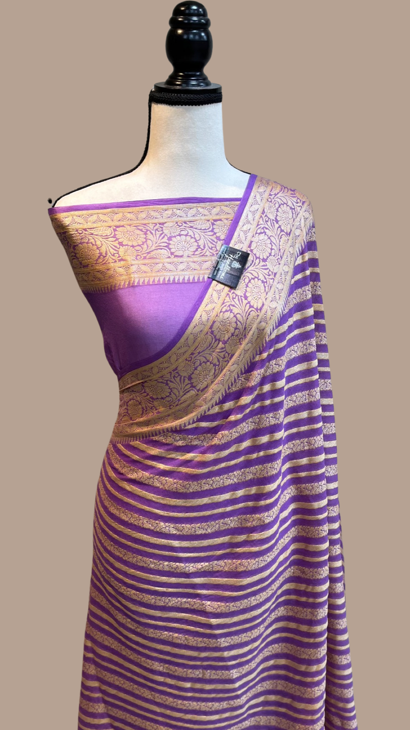 Pure Chiffon Khaddi Banarasi Saree - The Handlooms