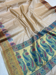 Pure Tussar Silk Handloom Banarasi Saree - The Handlooms