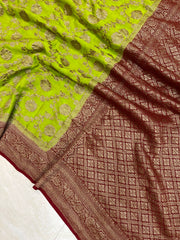 Khaddi Georgette Banarasi Saree -  Antique zari - The Handlooms