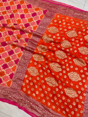 Khaddi Georgette Handloom Banarasi Saree - The Handlooms