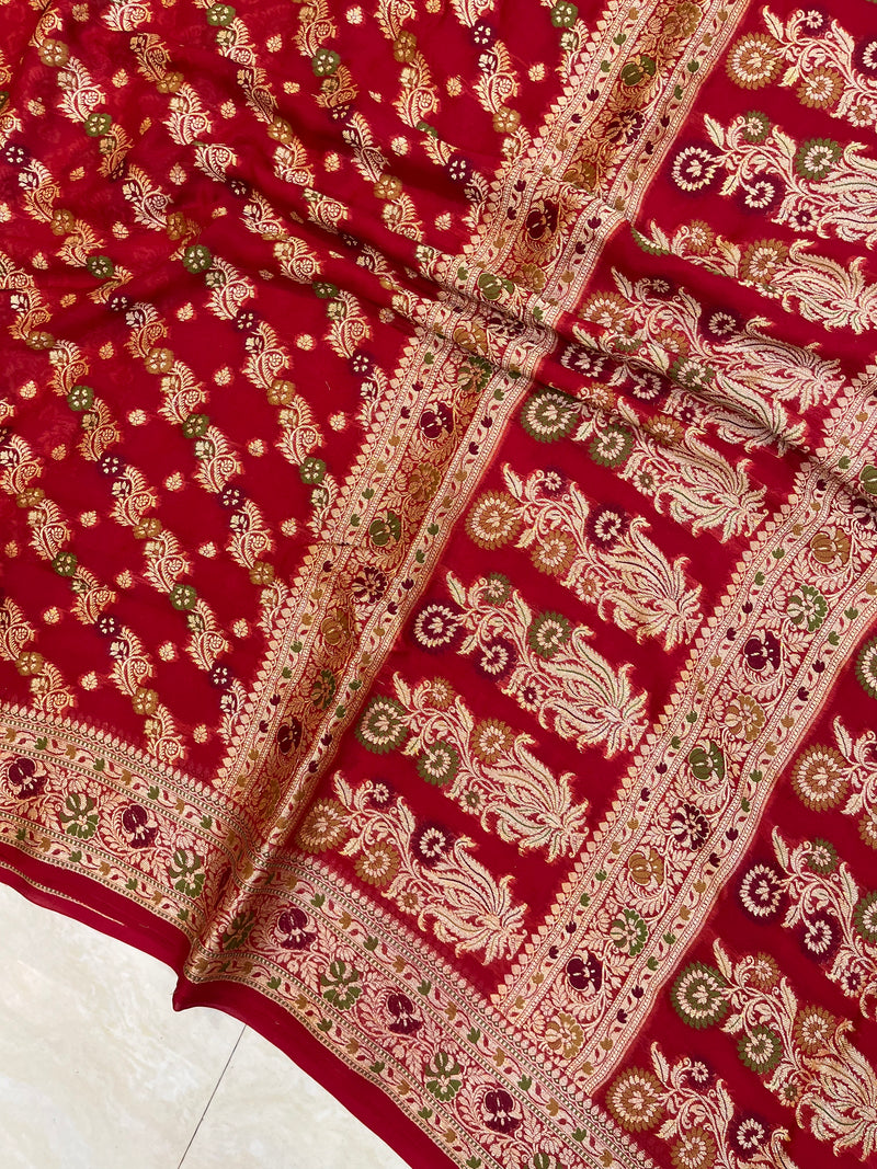Pure Chiffon Khaddi Banarasi Saree - The Handlooms