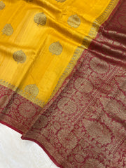 Pure Tussar Silk Handloom Banarasi Saree - The Handlooms