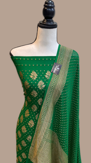 Khaddi Georgette Handlooms Banarasi Dress material - The Handlooms