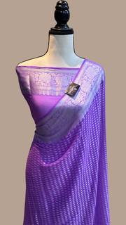 Lavander Pure Chiffon Khaddi Banarasi Saree - The Handlooms