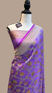Khaddi Georgette Handloom Banarasi Saree - The Handlooms