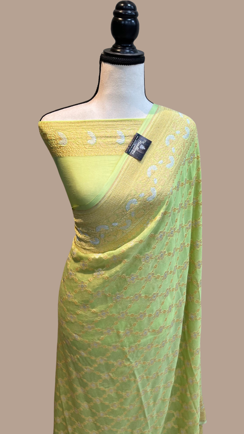 Khaddi Georgette Banarasi Saree - Sona Roopa - The Handlooms