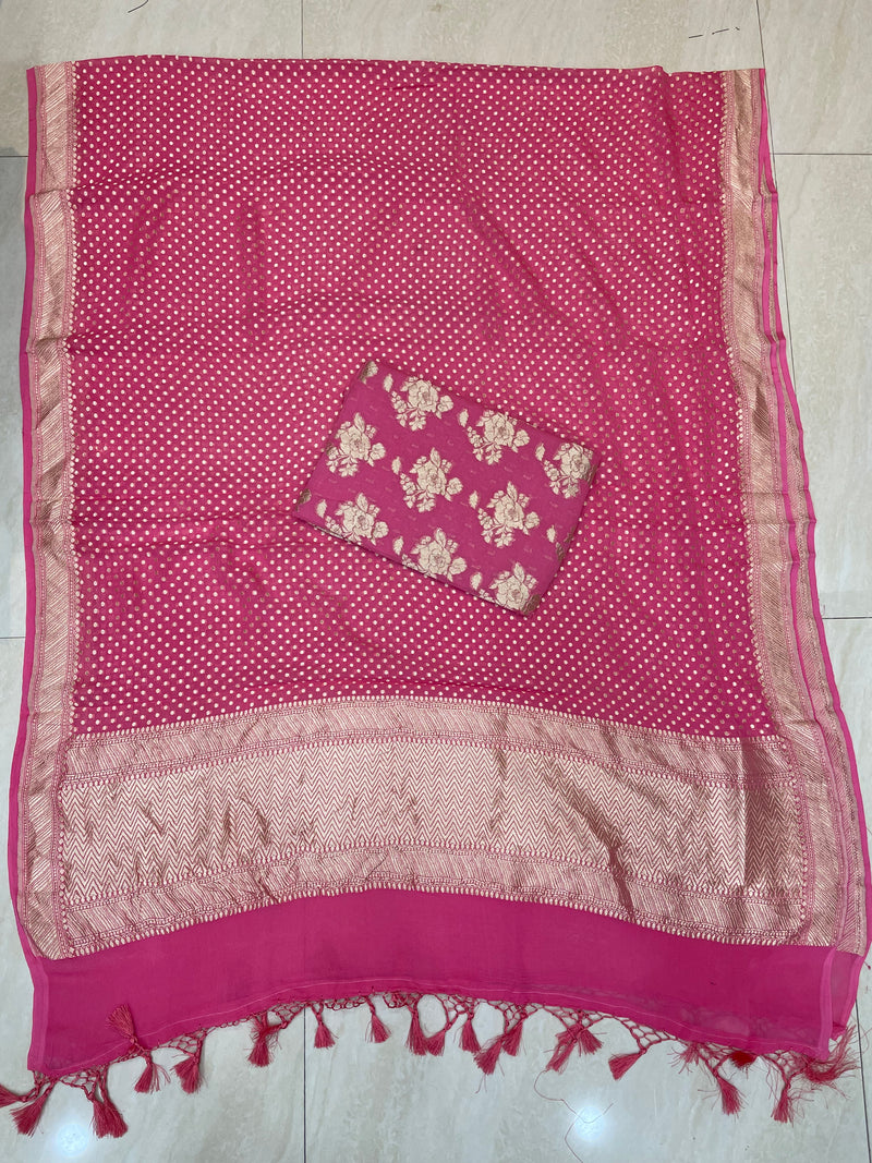 Khaddi Georgette Handlooms Banarasi Dress material - The Handlooms