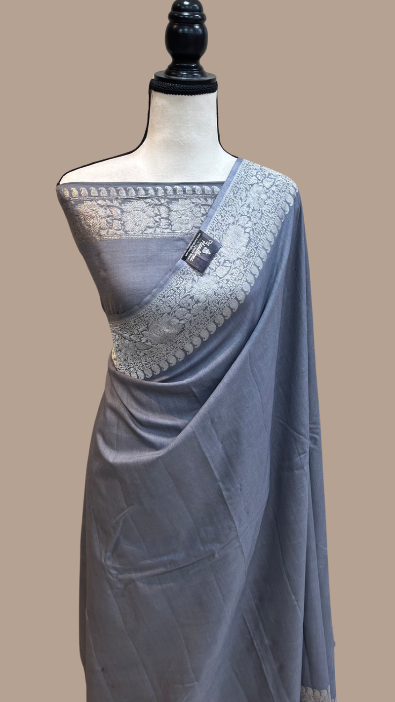 Moonga Georgette Handloom Banarasi Saree - The Handlooms