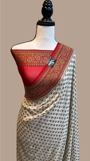 Khaddi Georgette Banarasi Saree -  Antique zari - The Handlooms