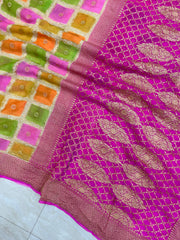 Khaddi Georgette Handloom Banarasi Saree - The Handlooms