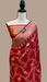 Red Pure Katan Silk Banarasi Handloom Saree - All over Sona Roopa kadiyal Jaal work - The Handlooms