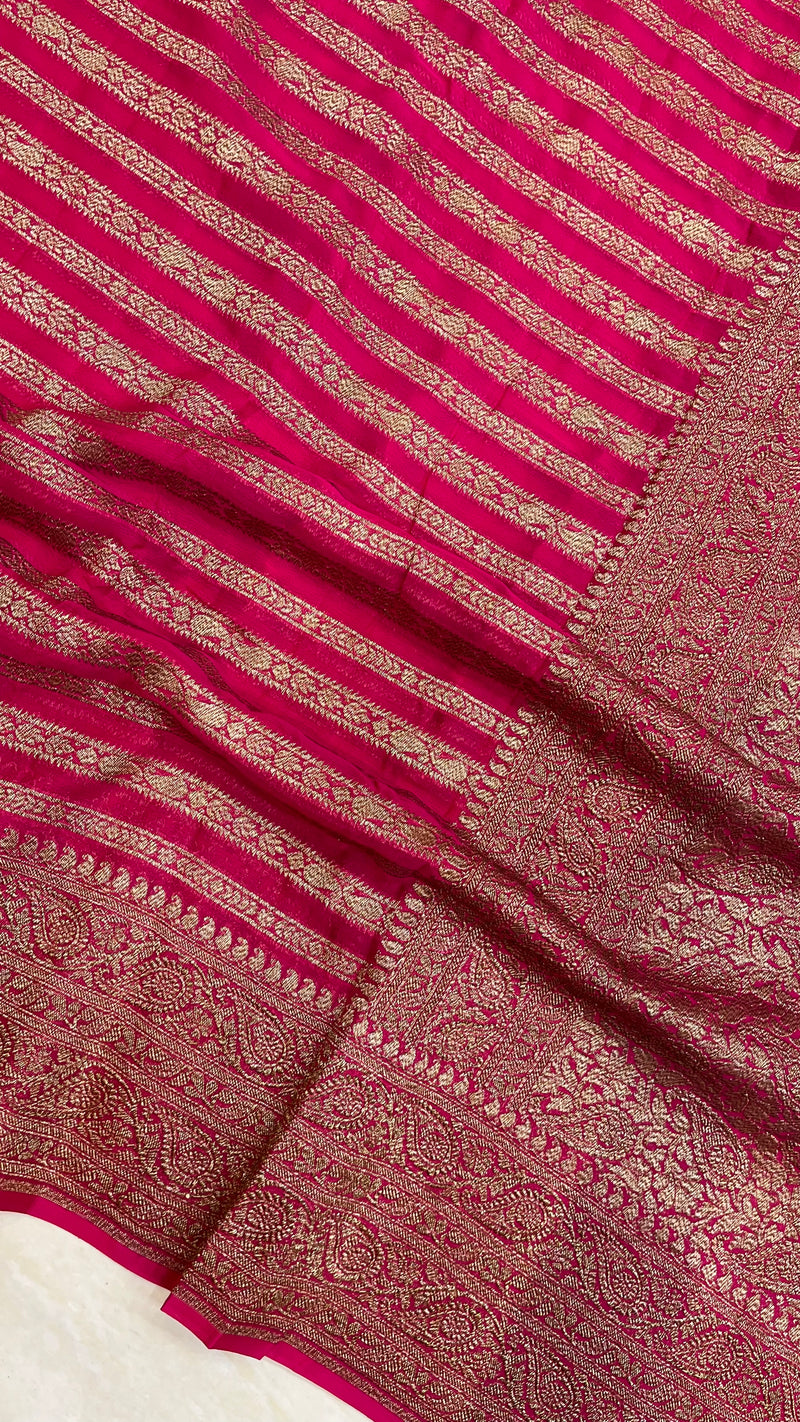 Khaddi Georgette Banarasi Saree -  Antique zari - The Handlooms
