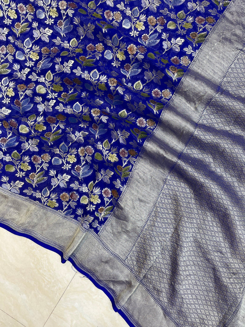 Khaddi Georgette Handloom Banarasi Saree - The Handlooms