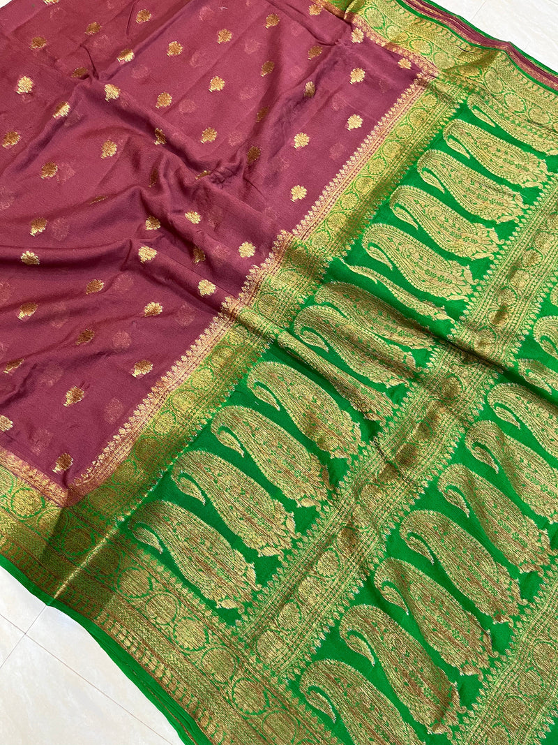 Pure Chiffon Khaddi Banarasi Saree - The Handlooms