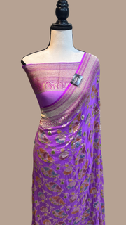 Khaddi Georgette Banarasi Saree - water zari - The Handlooms