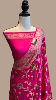 Pure Chiffon Khaddi Banarasi Saree - The Handlooms