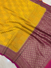 Khaddi Georgette Banarasi Saree -  Antique zari - The Handlooms