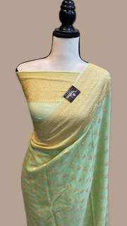 Khaddi Georgette Banarasi Saree - Sona Roopa - The Handlooms