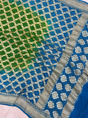 Pure Georgette Banarasi Bandhej Handloom Dupatta - The Handlooms