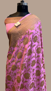 Khaddi Georgette Banarasi Saree -  Antique zari - The Handlooms