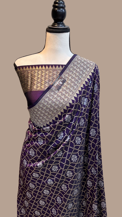 Pure Katan Silk Banarasi Handloom Saree - All over sona roopa jaal work - The Handlooms