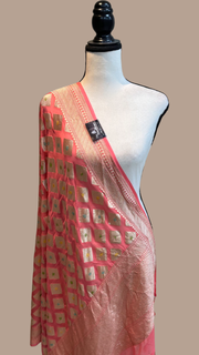 Pure Khaddi Georgette Dupatta - water zari - The Handlooms
