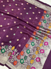 Tussar Georgette Handloom Banarasi Saree - Tilfi - The Handlooms