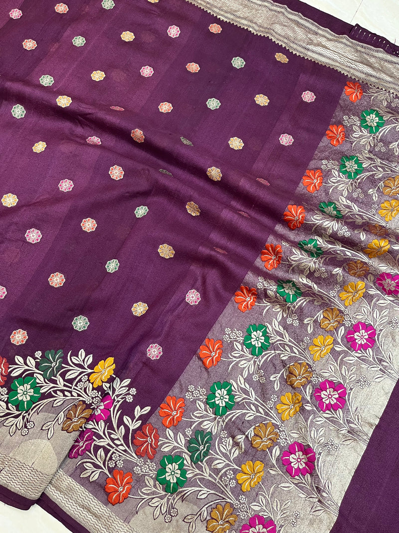 Tussar Georgette Handloom Banarasi Saree - Tilfi - The Handlooms