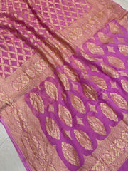 Khaddi Georgette Banarasi Saree -  Gold zari - The Handlooms