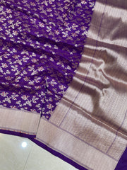 Pure Katan Silk Banarasi Handloom Saree - All over Jaal work with Meenakari - The Handlooms
