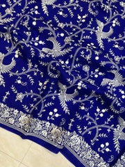 Pure organza Chikankari Handloom Banarasi Saree - The Handlooms