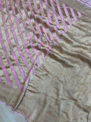 Pink Khaddi Georgette Handloom Banarasi Saree - The Handlooms
