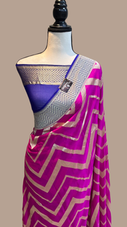 Khaddi Georgette Handloom Banarasi Saree - The Handlooms
