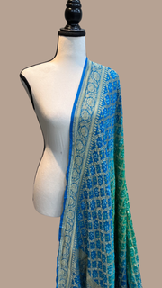 Pure Georgette Banarasi Bandhej Handloom Dupatta - The Handlooms