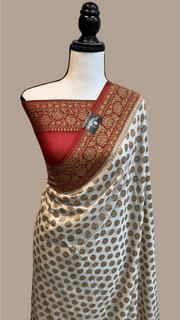 Khaddi Georgette Banarasi Saree -  Antique zari - The Handlooms