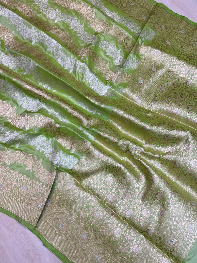 Pure Katan Silk Banarasi Handloom Saree - All Over Sona Roopa Work - The Handlooms