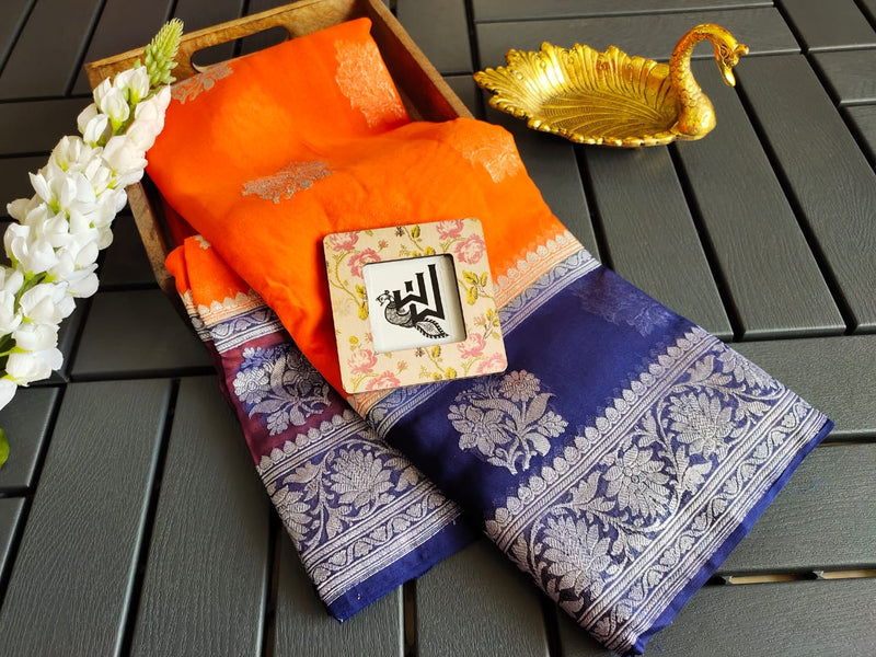 Pure Georgette Handwoven Banarasi Saree - The Handlooms